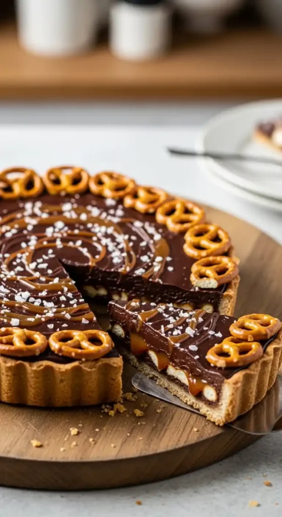 chocolate-caramel-pretzel-tart-with-sea-salt