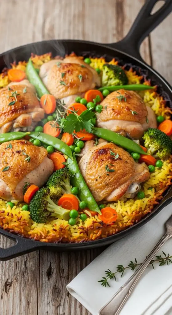 one-pan-baked-chicken-and-rice-casserole
