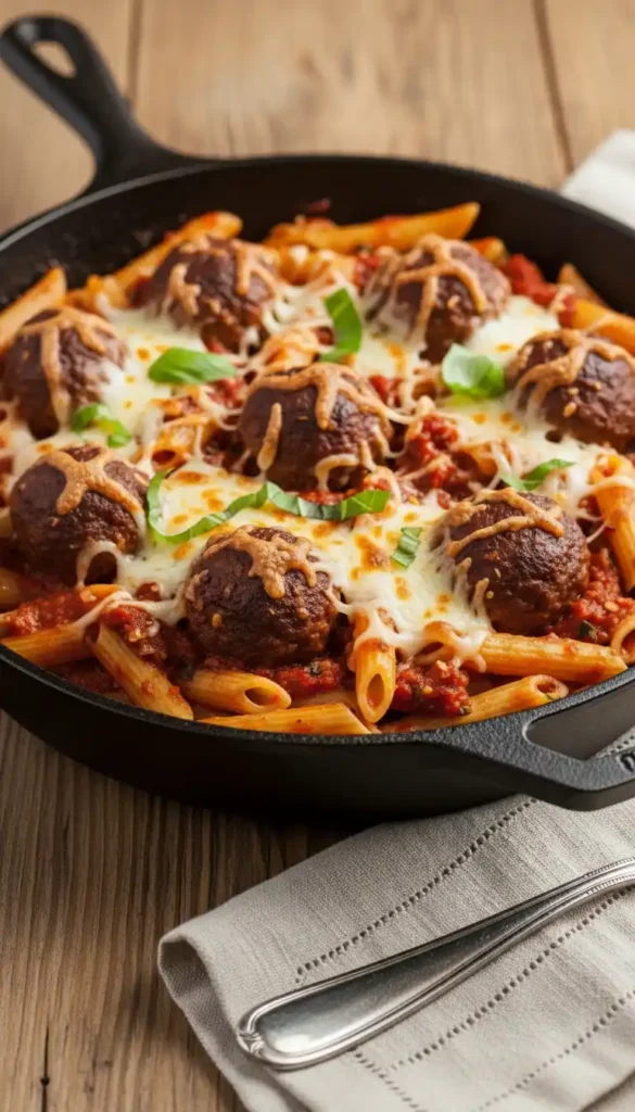 easy-skillet-meatball-parmesan-pasta-ready-in-30-minutes