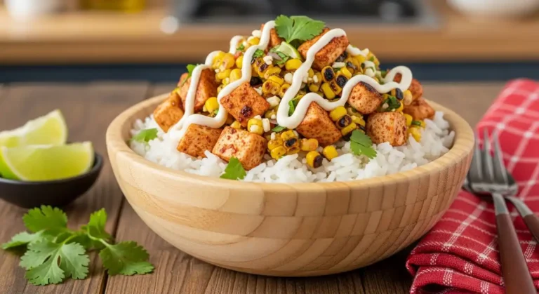 delicious-smoky-street-corn-chicken-rice-bowl