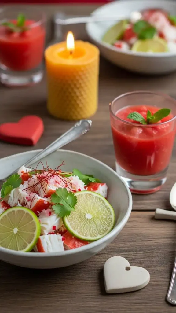 crab-and-lime-salad-with-watermelon-gazpacho