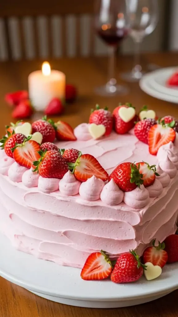 heart-shaped-strawberry-cake