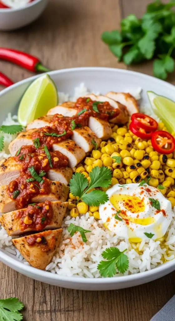spicy-peri-peri-corn-chicken-rice-bowl