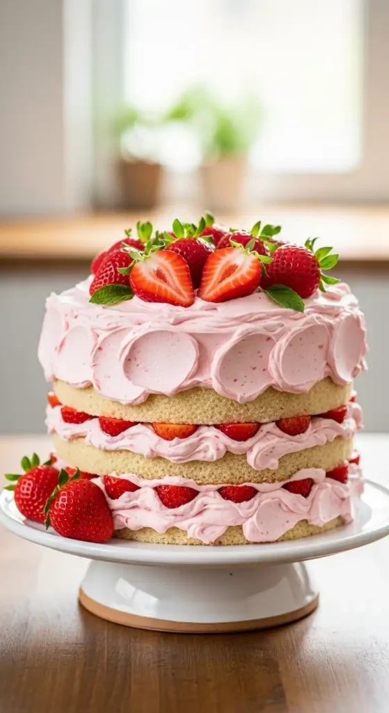 homemade-strawberry-cake