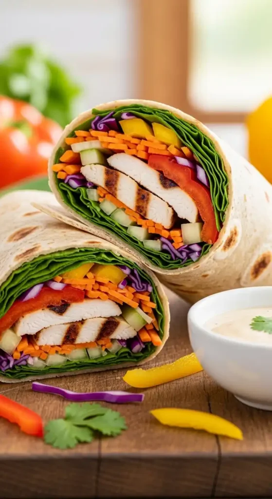 grilled-chicken-veggie-wrap